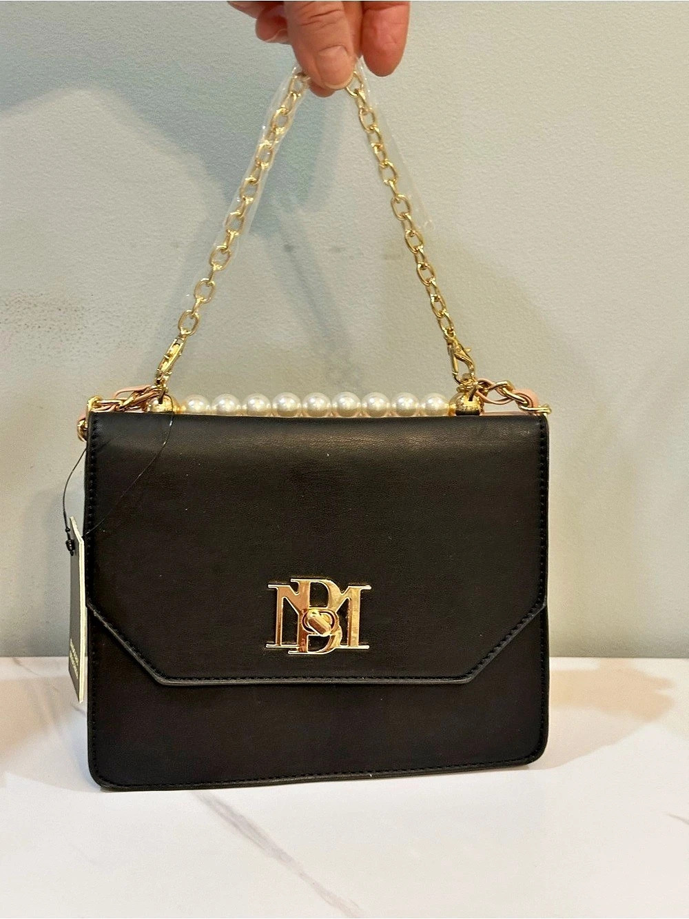 Badgley Mischka Claire Double Bag Black & Pink NWT